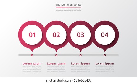 Abstract infographic milestones template with 4 steps for success. Business slide with four options for brochure, diagram, workflow, timeline, web design.