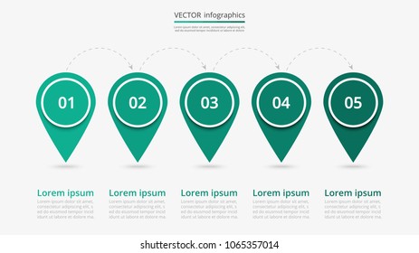 Abstract infographic milestones template with 5 steps for success. Business slide with five options for brochure, diagram, workflow, timeline, web design.