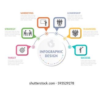 Abstract Infographic Number Options. Business Overview Visualization. Business Template For Presentation. Vector Infographics.