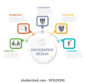 Abstract Infographic Number Options. Business Overview Visualization. Business Template For Presentation. Vector Infographics