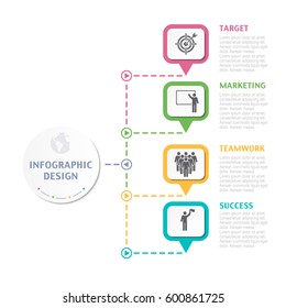 Abstract Infographic number options. Business overview visualization. Business template for presentation. Vector infographics