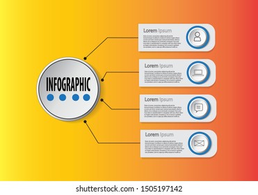 Abstract infographic number options template. Vector illustration. Can be used for workflow layout, diagram, business step option, banner and web design.
