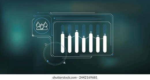 Abstract infographic of oil products demand dynamics.