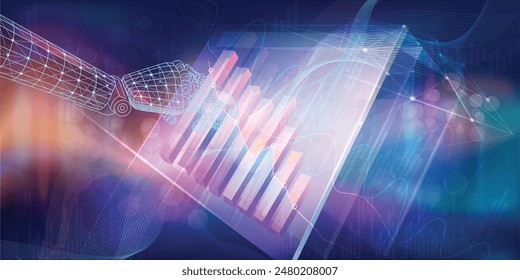 Abstract infographic on the topic of analysis in the development of financial indicators