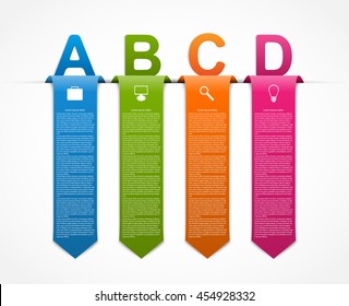 Abstract infographic ribbons in mind arrows design template. Vector illustration.