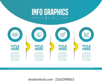 Abstract infographic showing the 4-step process of a business plan For presentations and posters. Vector illustration.
