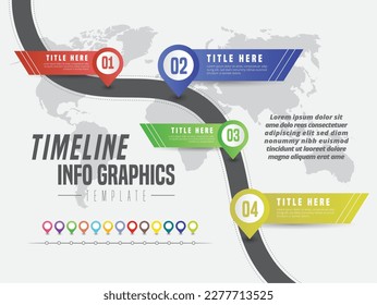 Abstract infographic showing the 4-step process of a business plan timeline For presentations and posters. Vector illustration.