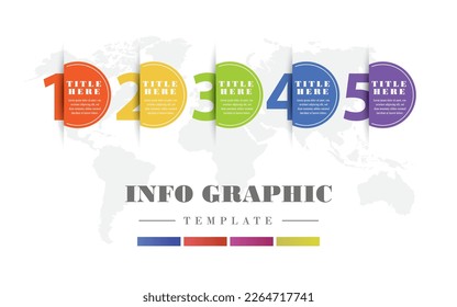 Abstract infographic showing the 5 steps process of a business plan timeline For presentations and posters. Vector illustration.