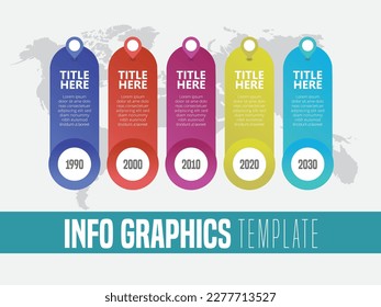 Abstract infographic showing the 5 years process of a business plan timeline For presentations and posters. Vector illustration.