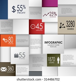 Abstract infographic square element poster template