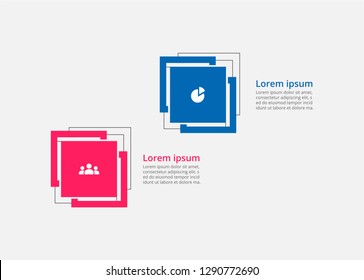 Abstract infographic template with 2 steps for success. Business template with two options for brochure, diagram, workflow, web design.
