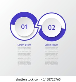 Abstract infographic template with 2 steps for success. Business template with two options for presentation, brochure, diagram, workflow, web design, training.