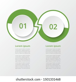 Abstract infographic template with 2 steps for success. Business template with two options for presentation, brochure, diagram, workflow, web design, training.