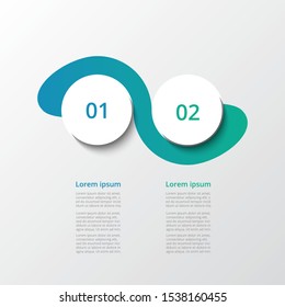 Abstract infographic template with 2 steps for success. Business template with two options for presentation, brochure, diagram, workflow, web design, training.