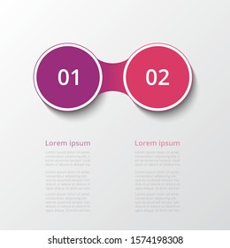 Abstract infographic template with 2 steps for success. Business template with two options for presentation, brochure, diagram, workflow, web design, training.
