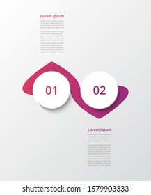 Abstract infographic template with 2 steps for success. Business template with two options for presentation, brochure, diagram, workflow, web design, training.