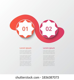 Abstract infographic template with 2 steps for success. Business template with two options for presentation, brochure, diagram, workflow, web design, training.