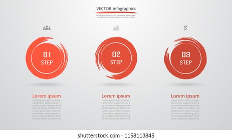 Abstract infographic template with 3 steps for success. Business template with three options for presentation, brochure, diagram, workflow, web design, training.