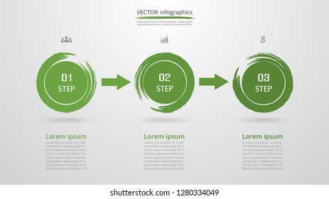 Abstract infographic template with 3 steps for success. Business template with three options for presentation, brochure, diagram, workflow, web design, training.