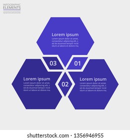 Abstract infographic template with 3 steps for success. Business circle template with three options for brochure, diagram, workflow, timeline, web design.