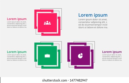 Abstract infographic template with 3 steps for success. Business template with three options for brochure, diagram, workflow, web design.