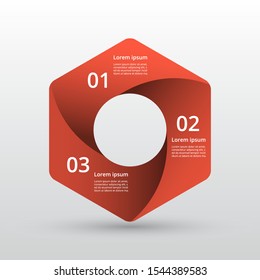 Abstract infographic template with 3 steps for success. Business template with three options for presentation, brochure, diagram, workflow, web design, training.