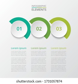 Abstract infographic template with 3 steps for success. Business circle template with three options for brochure, diagram, workflow, web design.