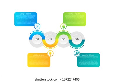 abstract infographic template with 4 options, Can be used for workflow layout, diagram, business step options, banner, web design.
