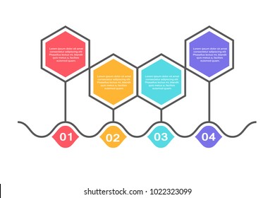 Abstract Infographic Template with 4 steps for success. Business circle template with options for brochure, diagram, workflow, timeline, web design.