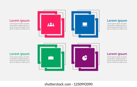 Abstract infographic template with 4 steps for success. Business template with four options for brochure, diagram, workflow, web design.