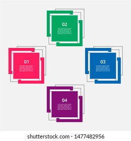Abstract infographic template with 4 steps for success. Business template with four options for brochure, diagram, workflow, web design.