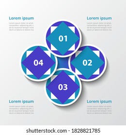 Plantilla infográfica abstracta con 4 pasos para el éxito. Plantilla de círculo de negocios con cuatro opciones para folleto, diagrama, flujo de trabajo, diseño web.