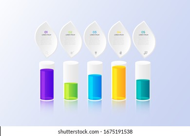 abstract infographic template with 5 options, Can be used for workflow layout, diagram, business step options, banner, web design. vector illustration with style candle