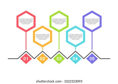 Abstract Infographic Template with 5 steps for success. Business circle template with options for brochure, diagram, workflow, timeline, web design.