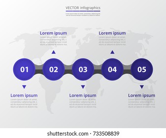 Abstract infographic template with 5 steps for success. Business slide with five options for brochure, diagram, workflow, timeline, web design.