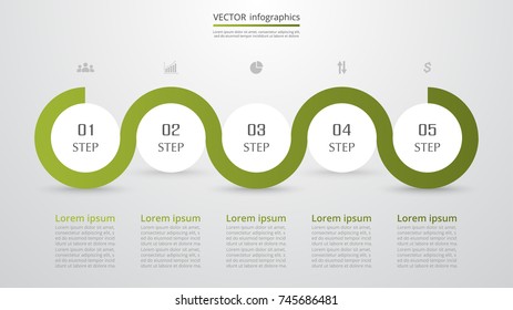 Abstract infographic template with 5 steps for success. Business circle slide with five options for brochure, diagram, workflow, timeline, web design.