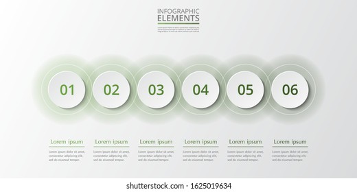 Abstract infographic template with 6 steps for success. Business circle template with six options for brochure, diagram, workflow, web design.