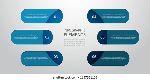 Abstract infographic template with 6 steps for success. Business template with six options for presentation, brochure, diagram, workflow, web design, training.
