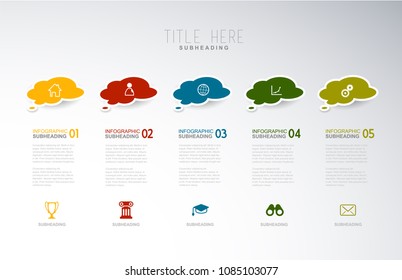 Abstract infographic template with bubbles and steps for your own text.