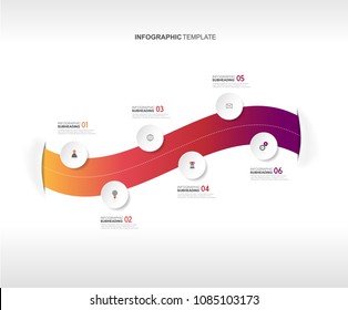 Abstract infographic template with circles and steps for your own text.