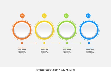 Abstract  infographic template with a four steps . Business circle with options forweb design. Vector,illustration.
