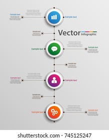 Abstract  infographic template with four  steps for success. Business circle template with options for  diagram, workflow, timeline, web design. Vector EPS 10