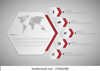 abstract infographic template with hexagons and icons
