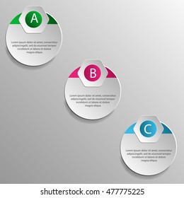 abstract Infographic template with step options for web element