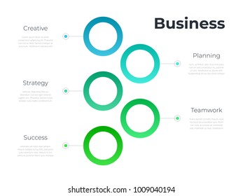 Abstract infographic template with a steps for success. Business circle template with options for brochure, diagram, workflow, timeline, web design - Everything built on layers. Transparent Background