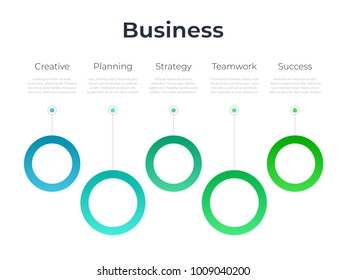 Abstract infographic template with a steps for success. Business circle template with options for brochure, diagram, workflow, timeline, web design - Everything built on layers. Transparent Background