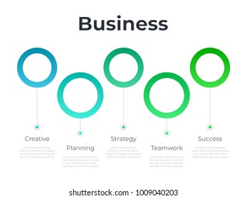 Abstract infographic template with a steps for success. Business circle template with options for brochure, diagram, workflow, timeline, web design - Everything built on layers. Transparent Background