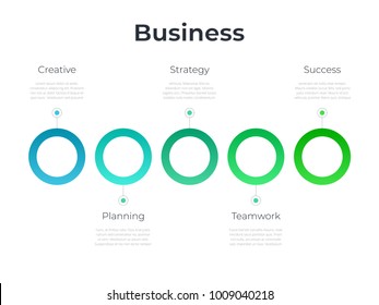 Abstract infographic template with a steps for success. Business circle template with options for brochure, diagram, workflow, timeline, web design - Everything built on layers. Transparent Background