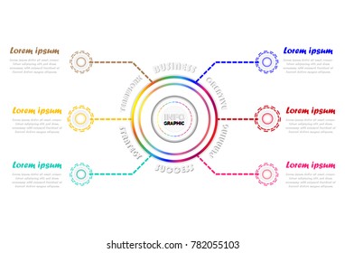 Abstract infographic template with a steps for success. Business circle mapping template with options for brochure, diagram, workflow, timeline, web design