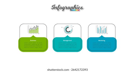 Abstract infographic timeline business template with 3 options, parts, steps or processes. Vector infographic illustration can be used for chart, diagram, web design, presentation, workflow layout